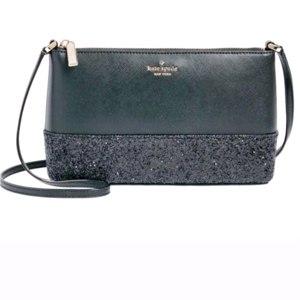 Kate Spade ♠️ Glitter Flash Crossbody Bag Black NWT